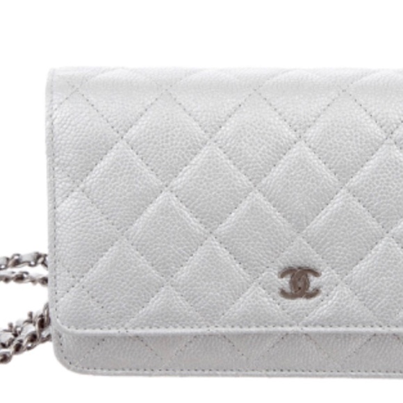 CHANEL Silver Caviar Ruthenium HW Wallet On Chain - Picture 6 of 16